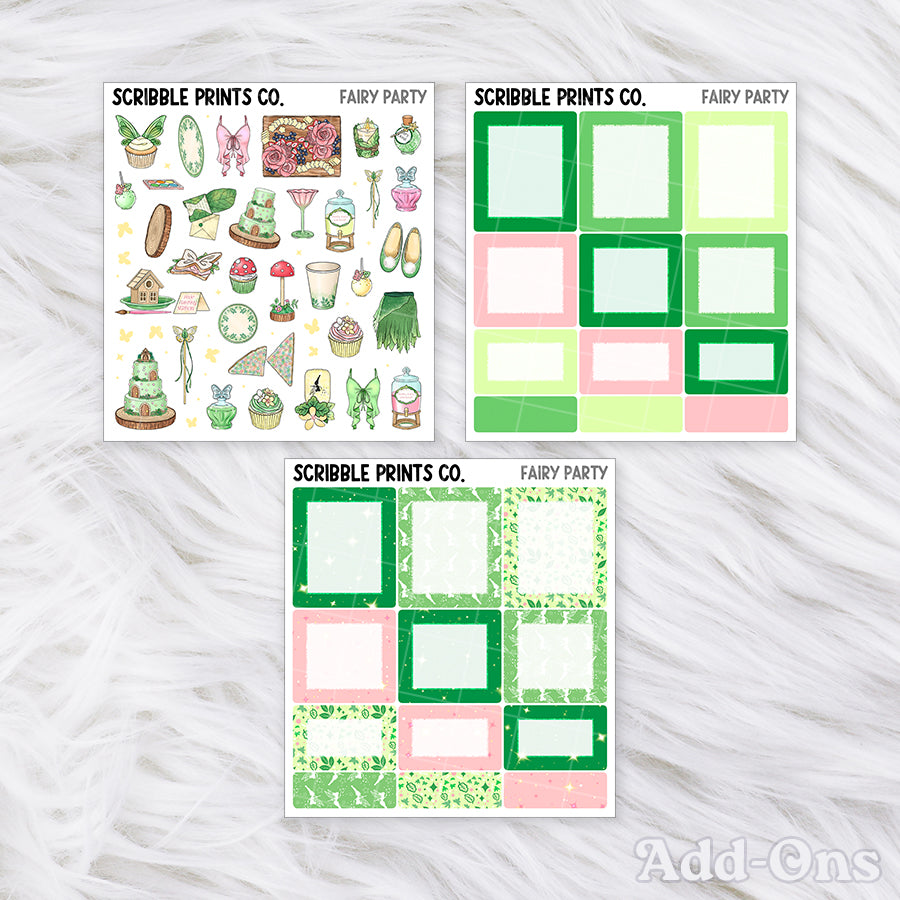 Fairy Party – Matte Hobonichi Cousin Weekly Sticker Kit