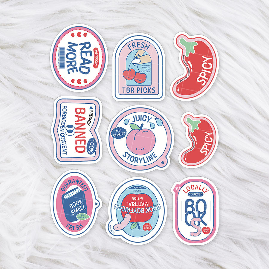 Bookish Fruit Bundle // Matte Deco Sticker Set for Journals
