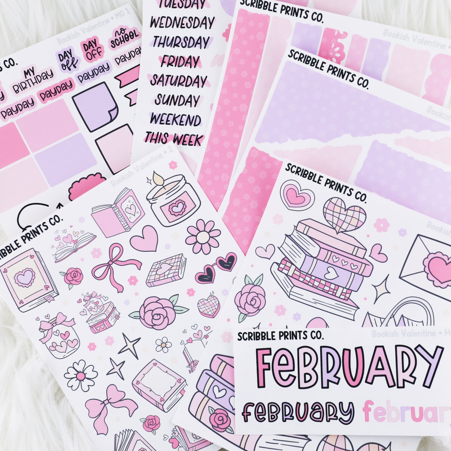 Bookish Valentine // Matte Journal Sticker Collection