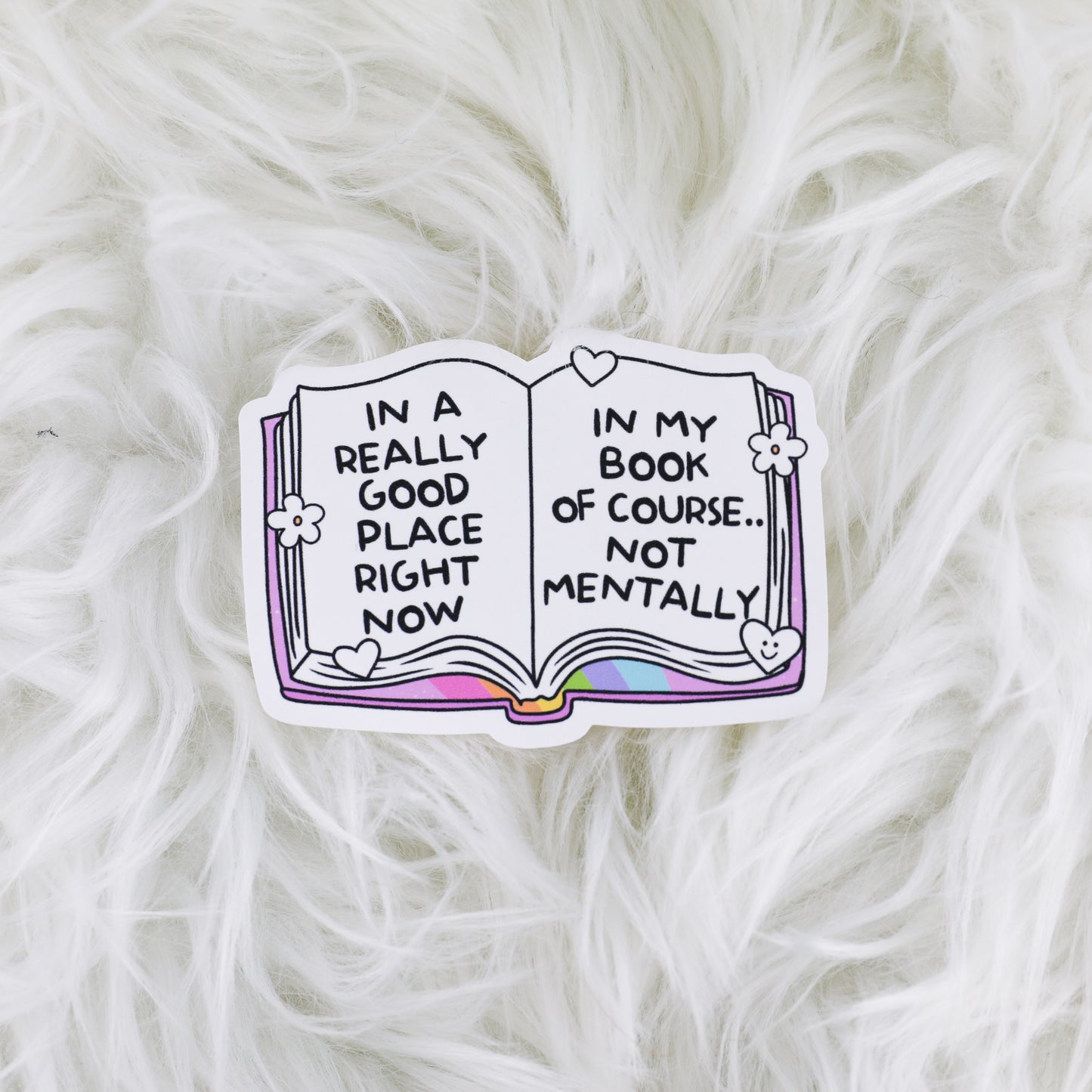 In A Really Good Place - Book // Large Matte Deco Sticker for Journals