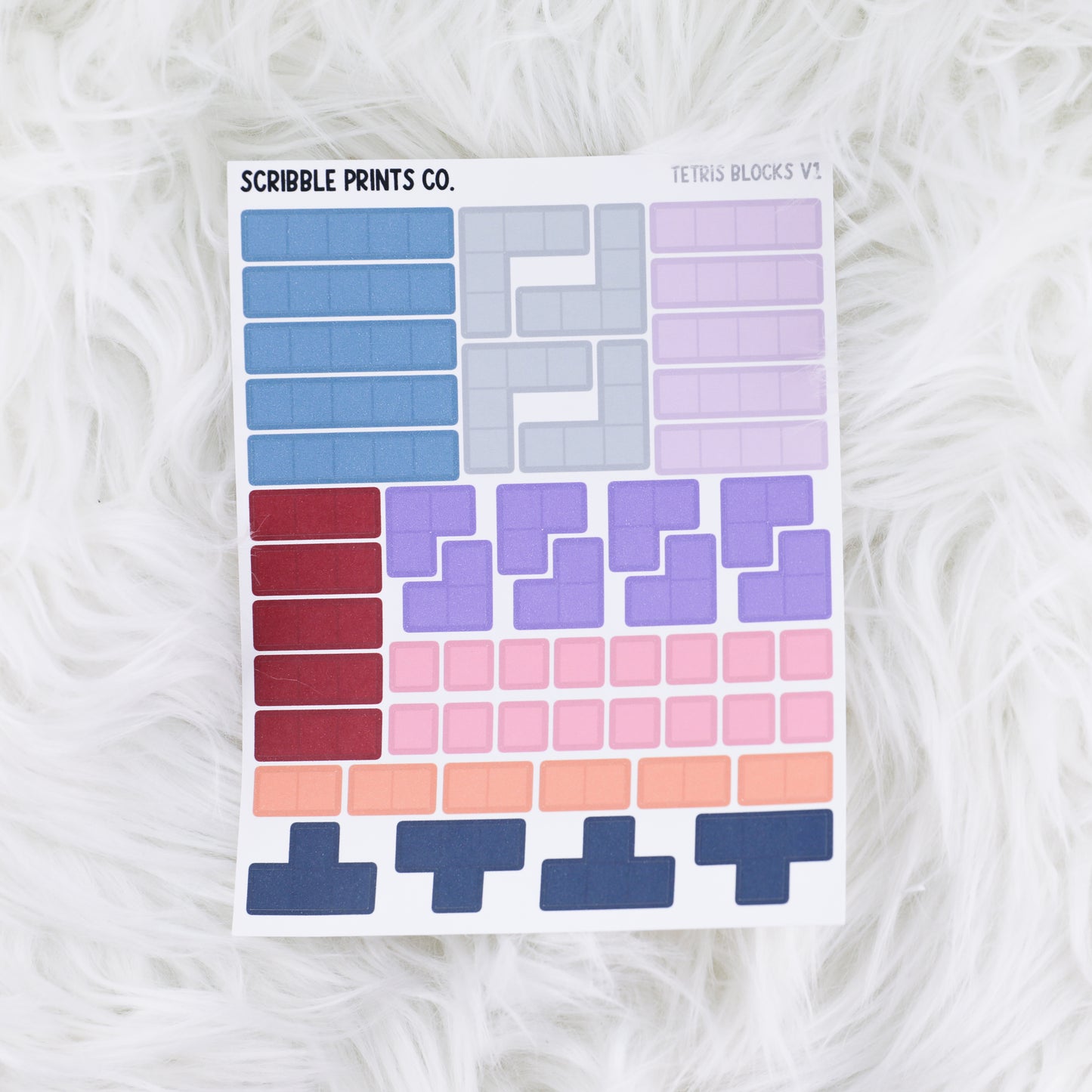 Tetris Blocks V1 // Matte Journal Stickers
