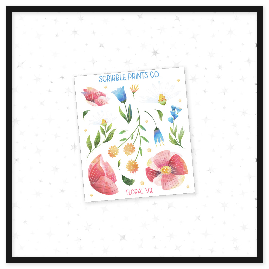 Floral V2 - Deco // Matte Journal Stickers