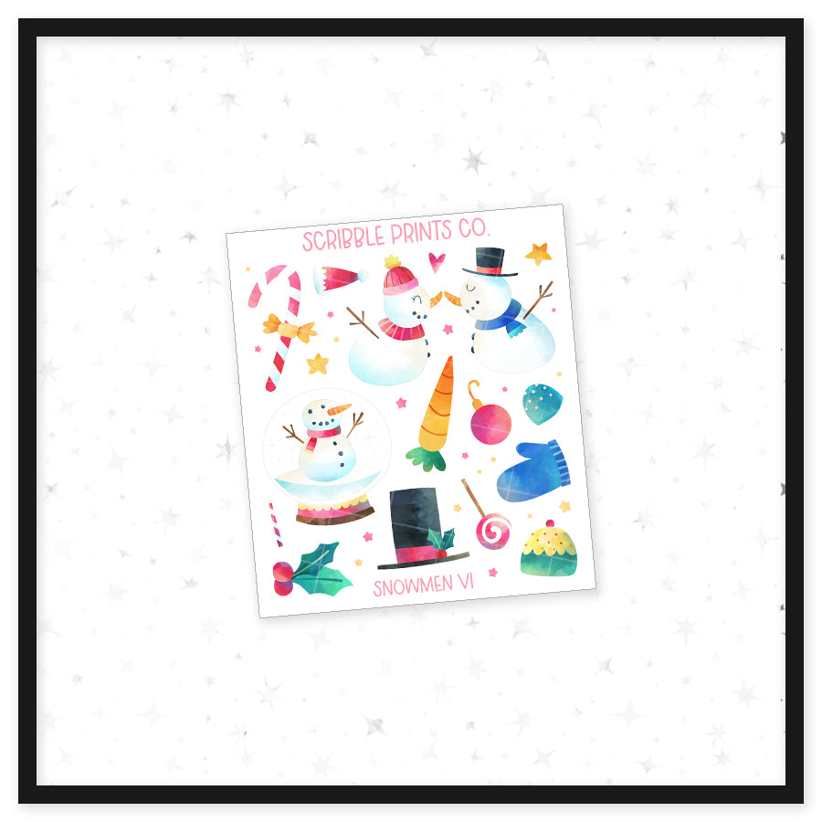 Snowmen V1 - Deco // Matte Journal Stickers