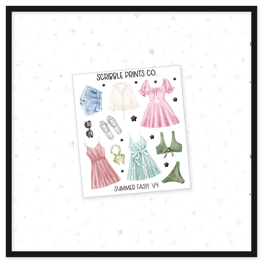 Summer Fashion V4 - Deco // Matte Journal Stickers