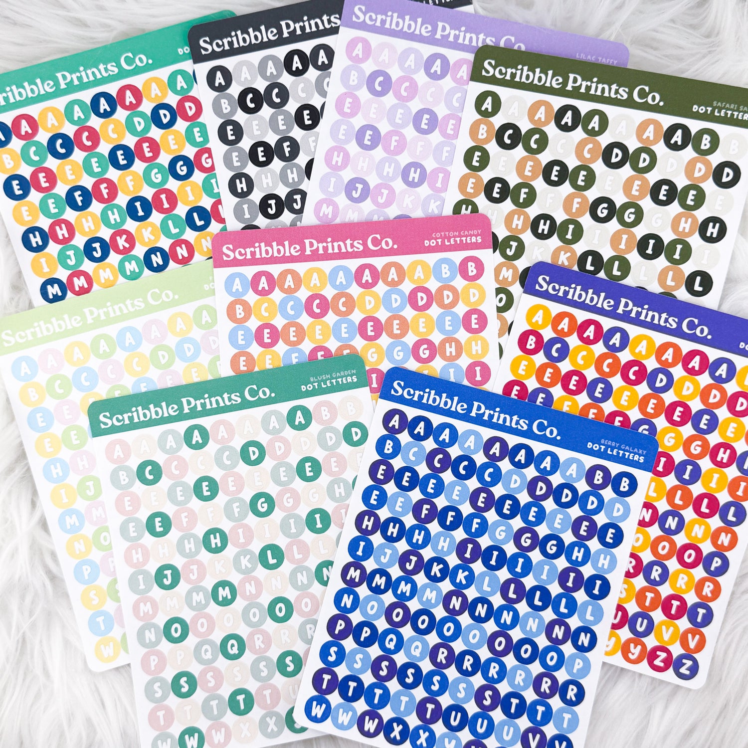 Dot Letters // Matte Journal Stickers