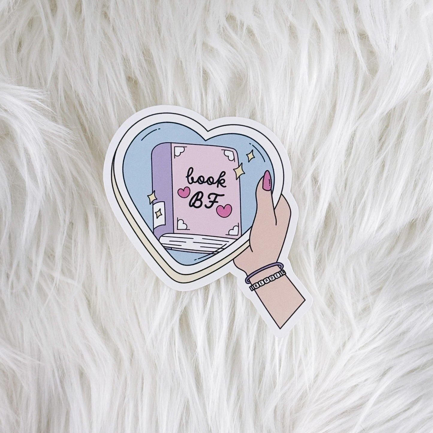 Book BF Heart // Large Matte Deco Sticker for Journals