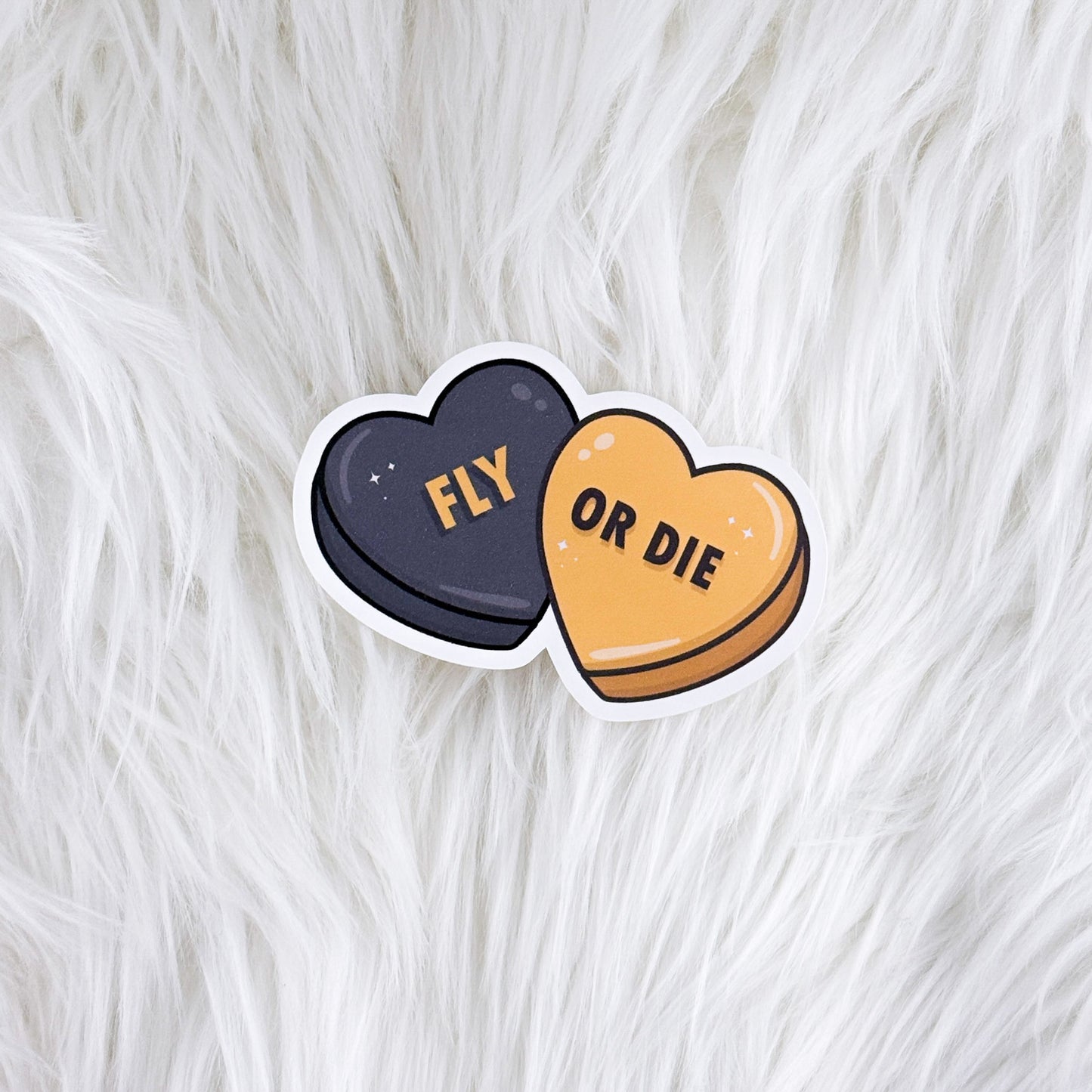 Fly Or Die Hearts // Large Matte Deco Sticker for Journals