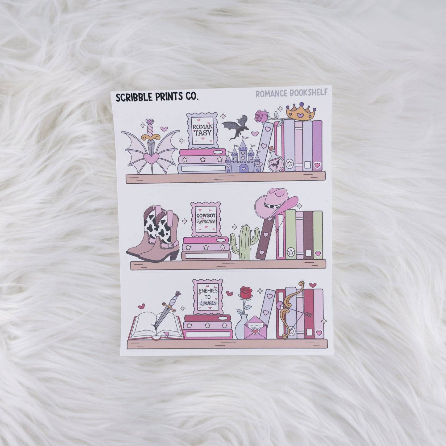 Romance Bookshelf // Matte Journal Stickers