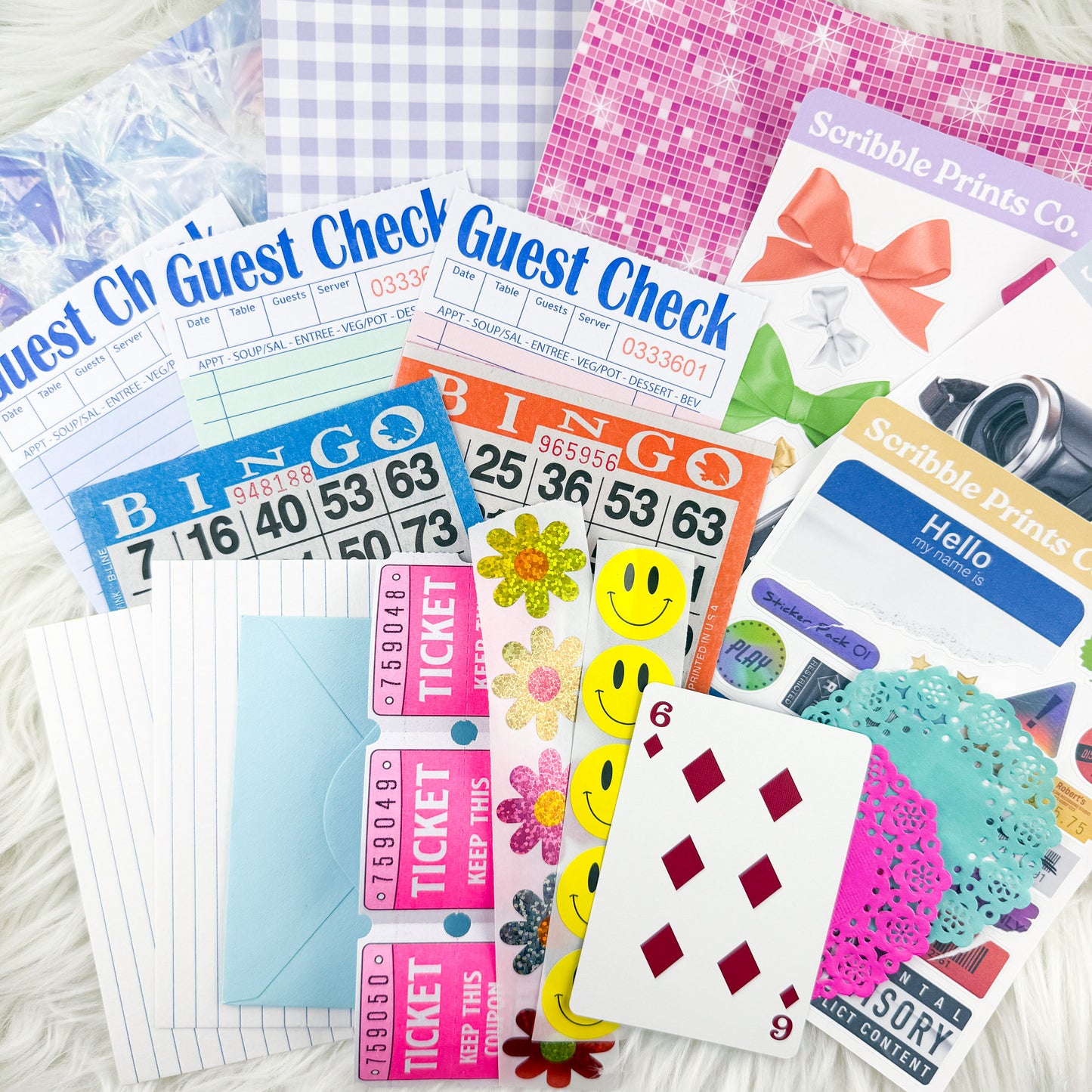 Junk Journal Sticker Starter Kit - Matte Stickers & Ephemera