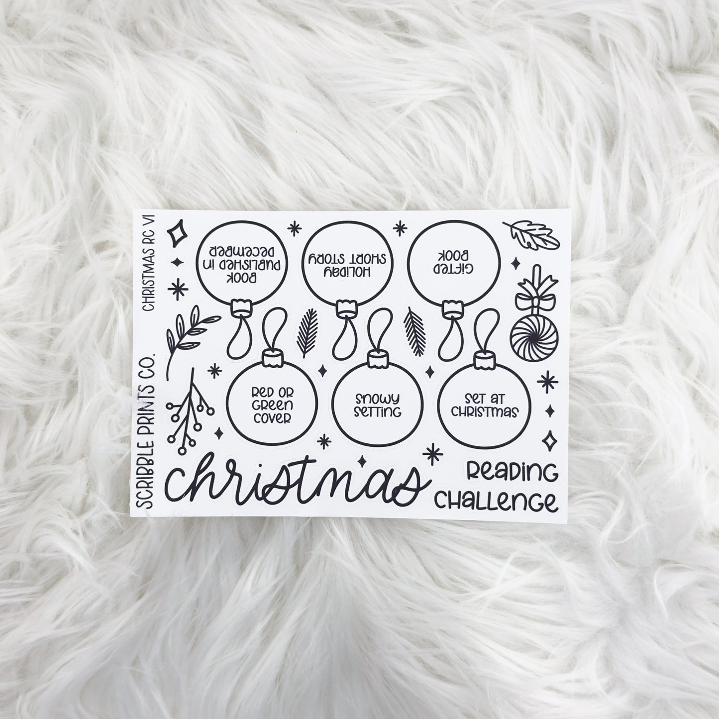 Christmas Reading Challenge V1-2 // Matte Reading Journal Stickers