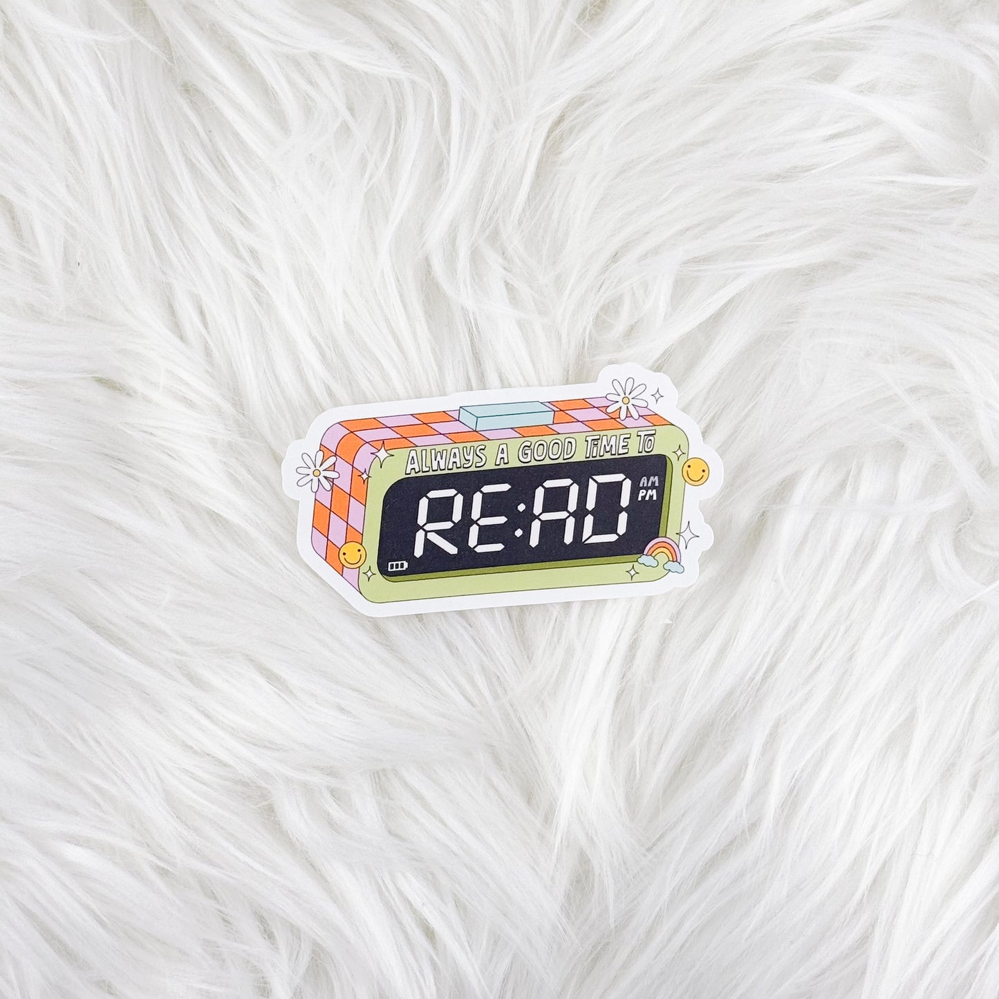 Reading Clock // Large Matte Deco Sticker for Journals