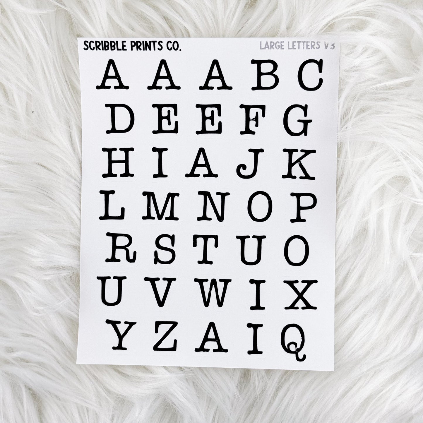 Large Letters V3 // Matte Reading Journal Stickers