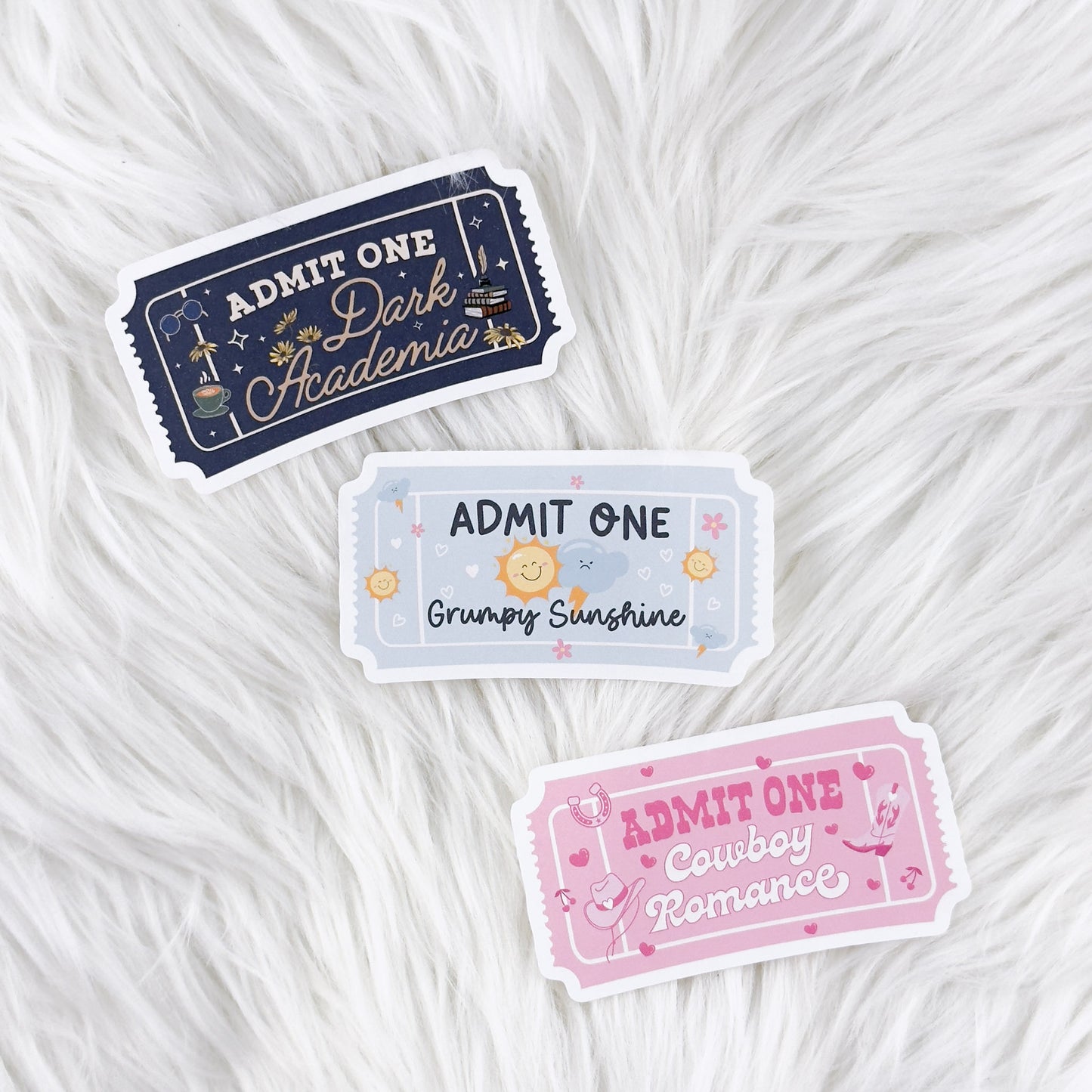 Bookish Tickets // Large Matte Deco Sticker for Journals