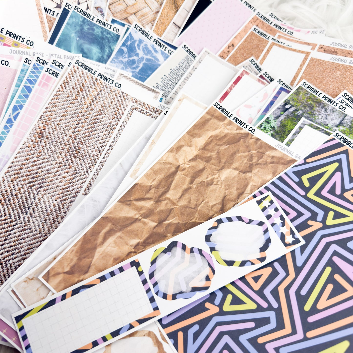 Journaling Base - 60+ Pattern Options! // Matte Stickers