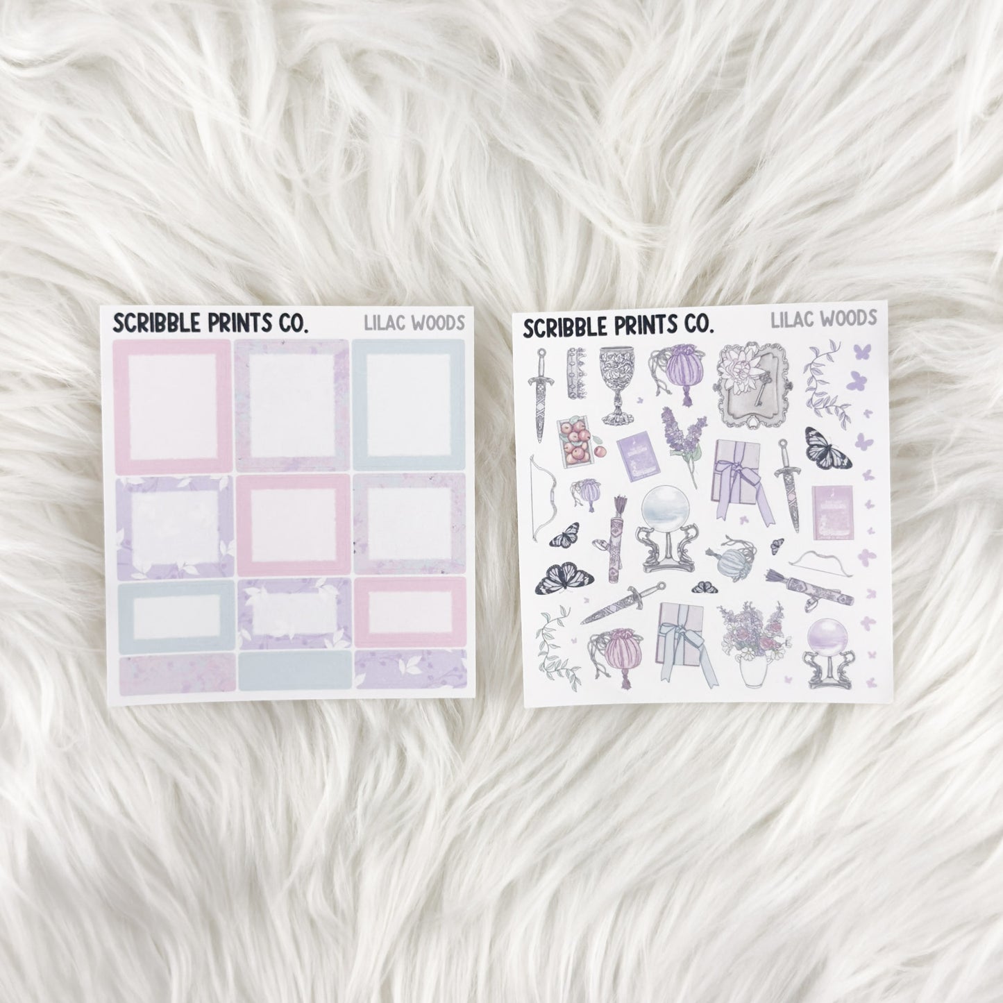 Lilac Woods – Matte Hobonichi Cousin Monthly Sticker Kit