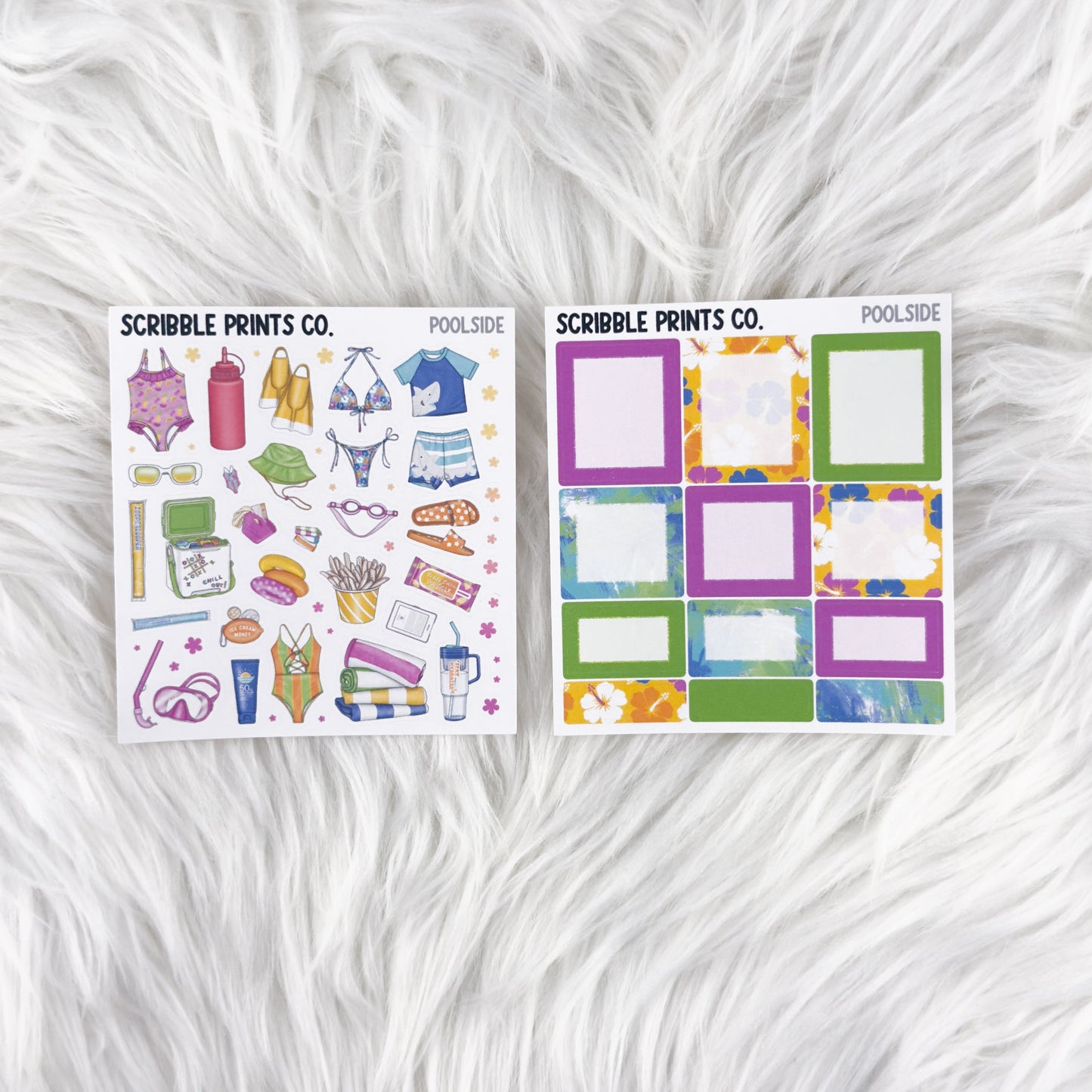 Poolside – Matte Hobonichi Cousin Monthly Sticker Kit
