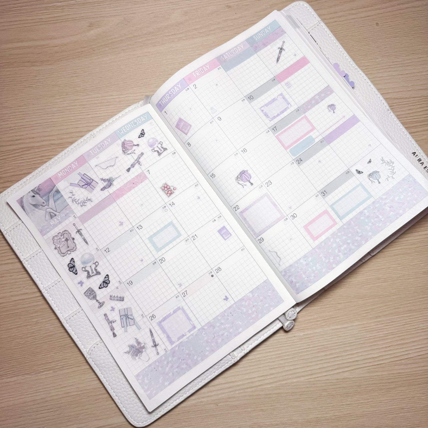 Lilac Woods – Matte Hobonichi Cousin Monthly Sticker Kit