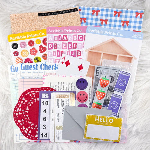 Junk Journal Sticker Starter Kit - Matte Stickers & Ephemera