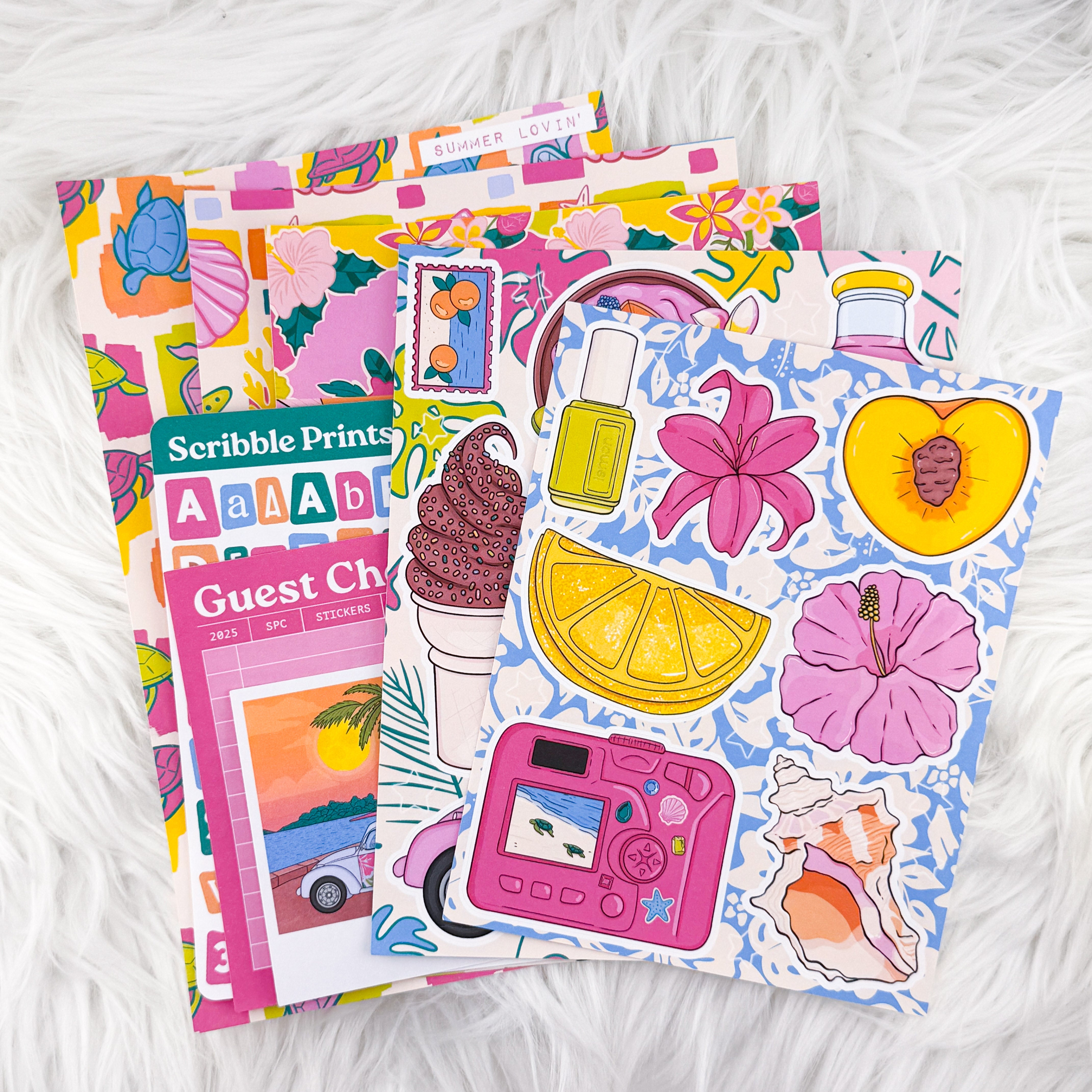 Summer Lovin Junk Journal Sticker Kit Scribble Prints Co summer-lovin-junk-journal-sticker-kit-scribble-prints-co