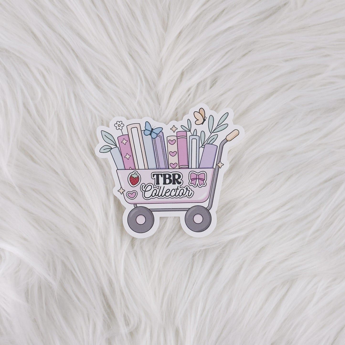 TBR Collector Cart // Large Matte Deco Sticker for Journals