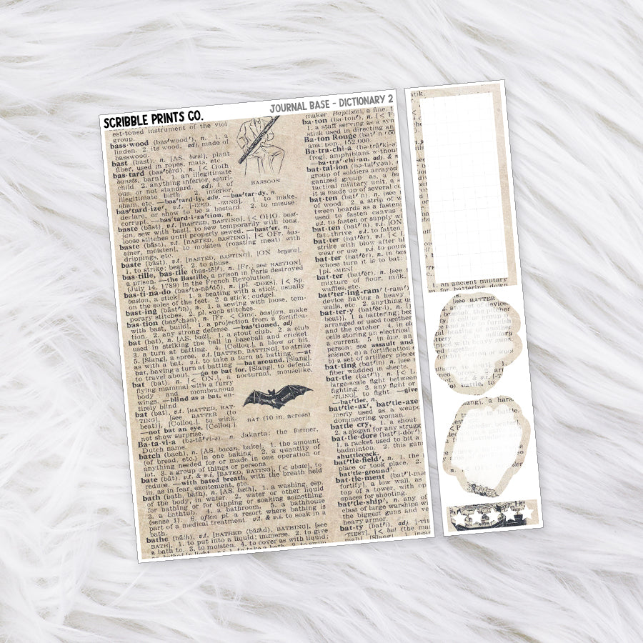 Journaling Base - 60+ Pattern Options! // Matte Stickers