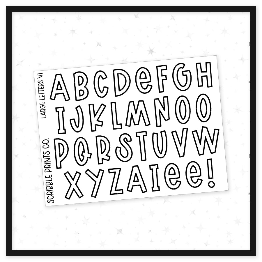 Large Letters V1 // Matte Reading Journal Stickers