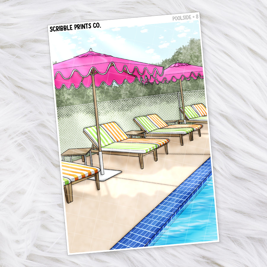Poolside Journal Sticker Collection | Matte Removable Reading & Planner Stickers