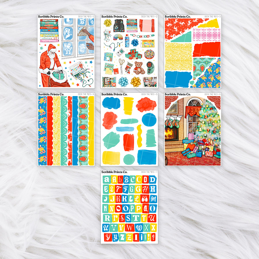 Deck the 90s Journal Sticker Collection | Matte Removable Reading & Planner Stickers