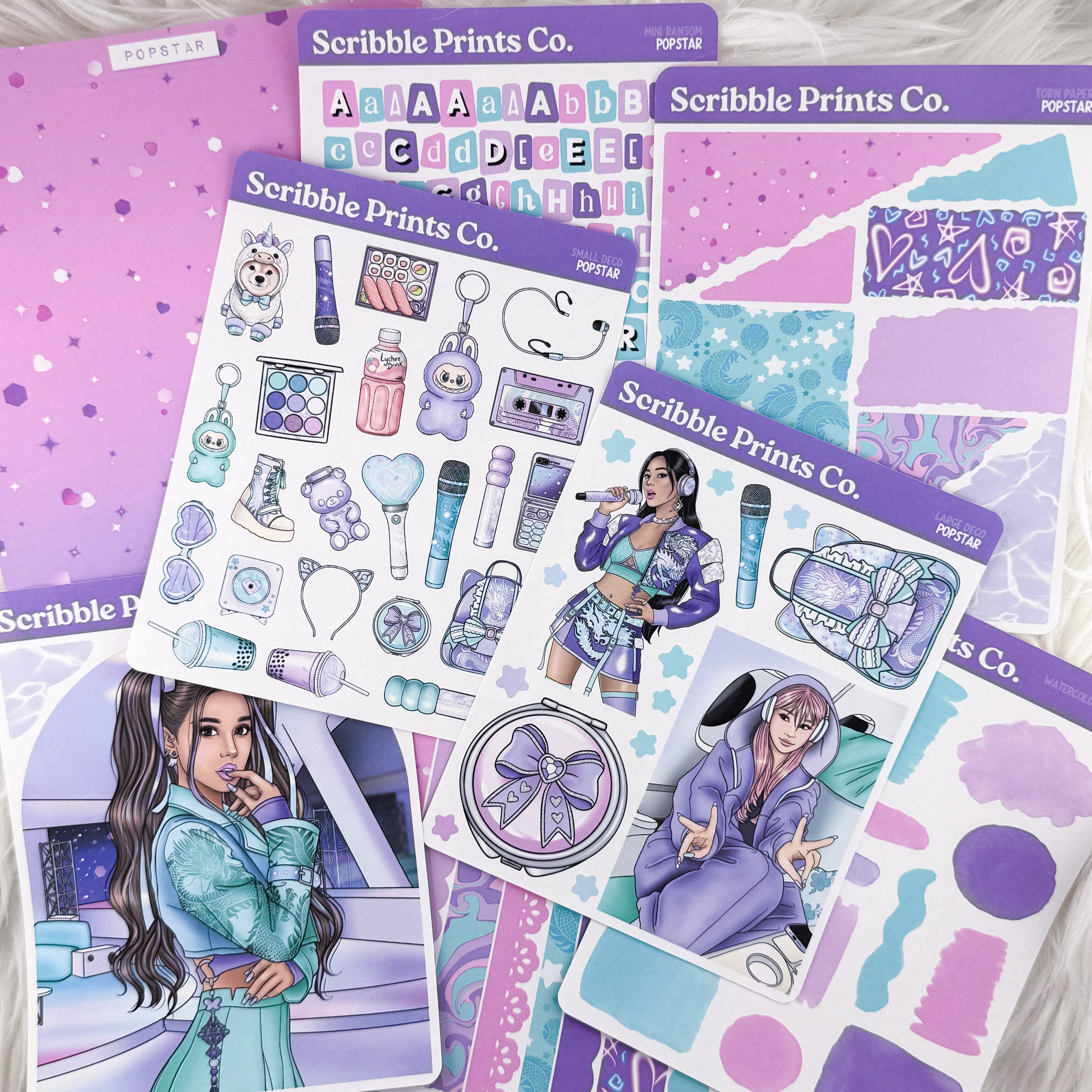 Load video: Popstar Journal Sticker Collection | Matte Removable Reading & Planner Stickers