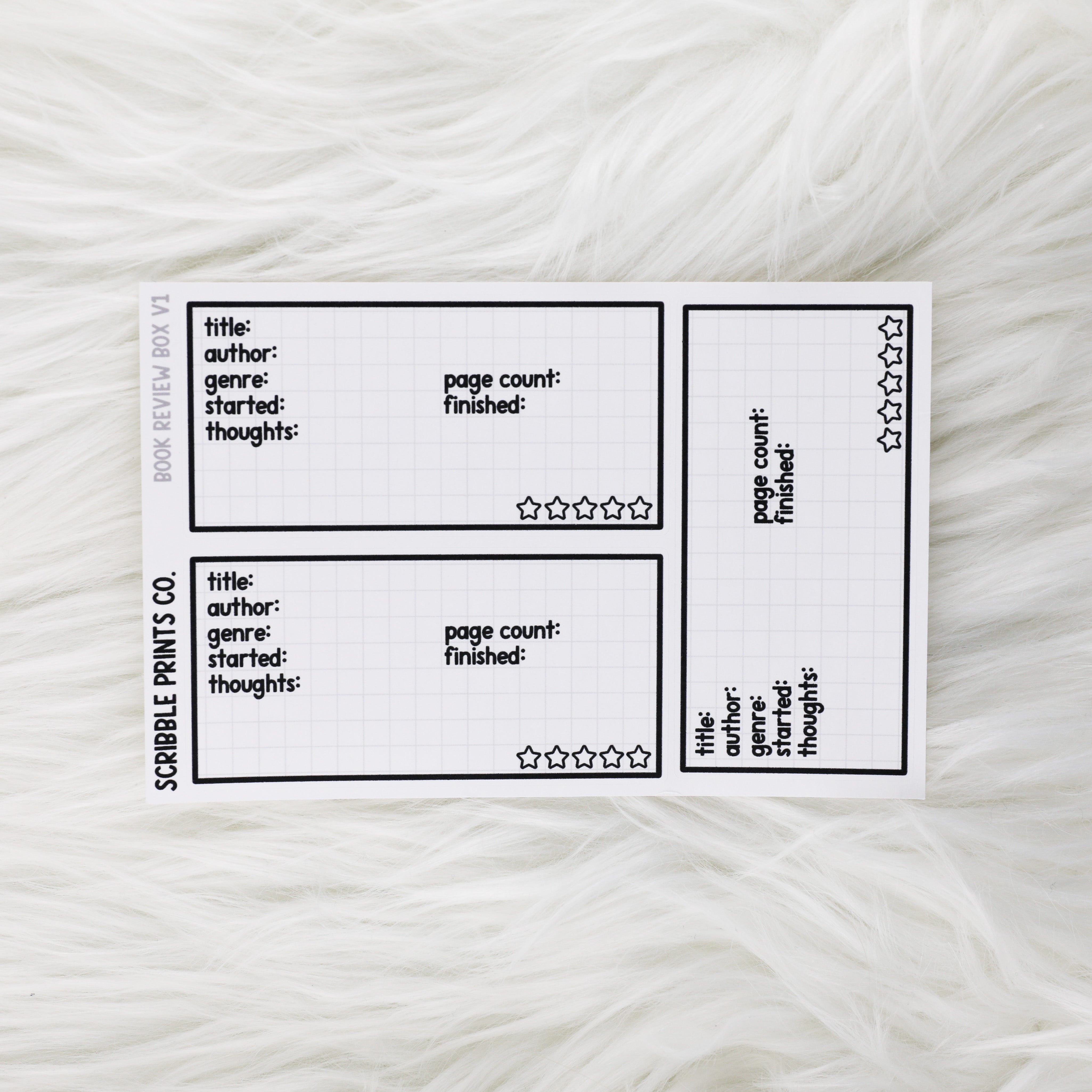 Book Review Box // Matte Reading Journal StickersV1