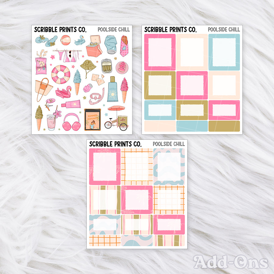 Poolside Chill – Matte Hobonichi Cousin Weekly Sticker Kit