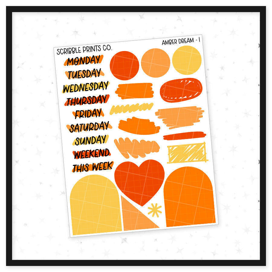 Amber Dream // Matte Journal Sticker Collection