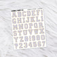 Chenille Letters // Matte Journal Stickers