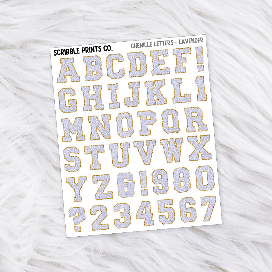 Chenille Letters // Matte Journal StickersLavender
