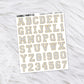 Chenille Letters // Matte Journal Stickers