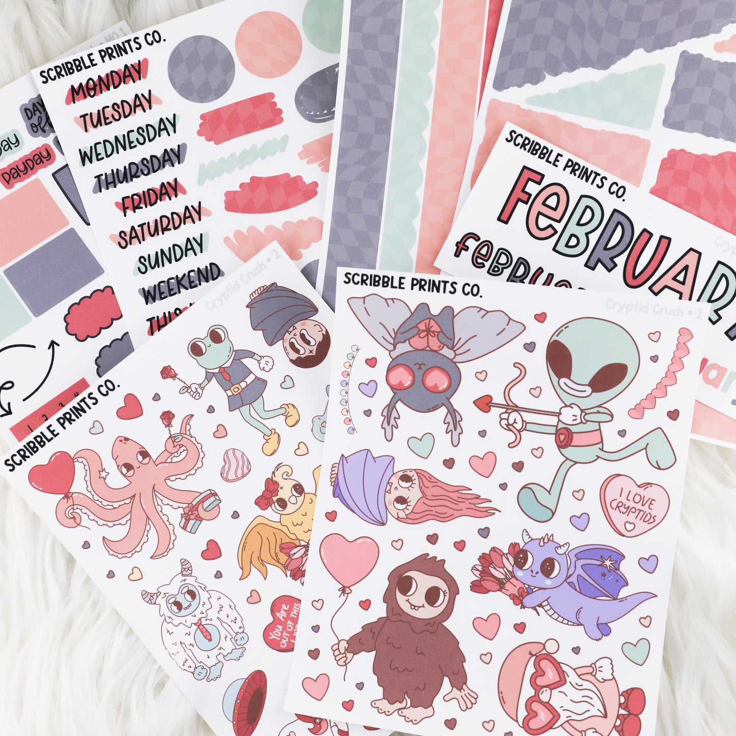 Cryptid Crush // Matte Journal Sticker Collection