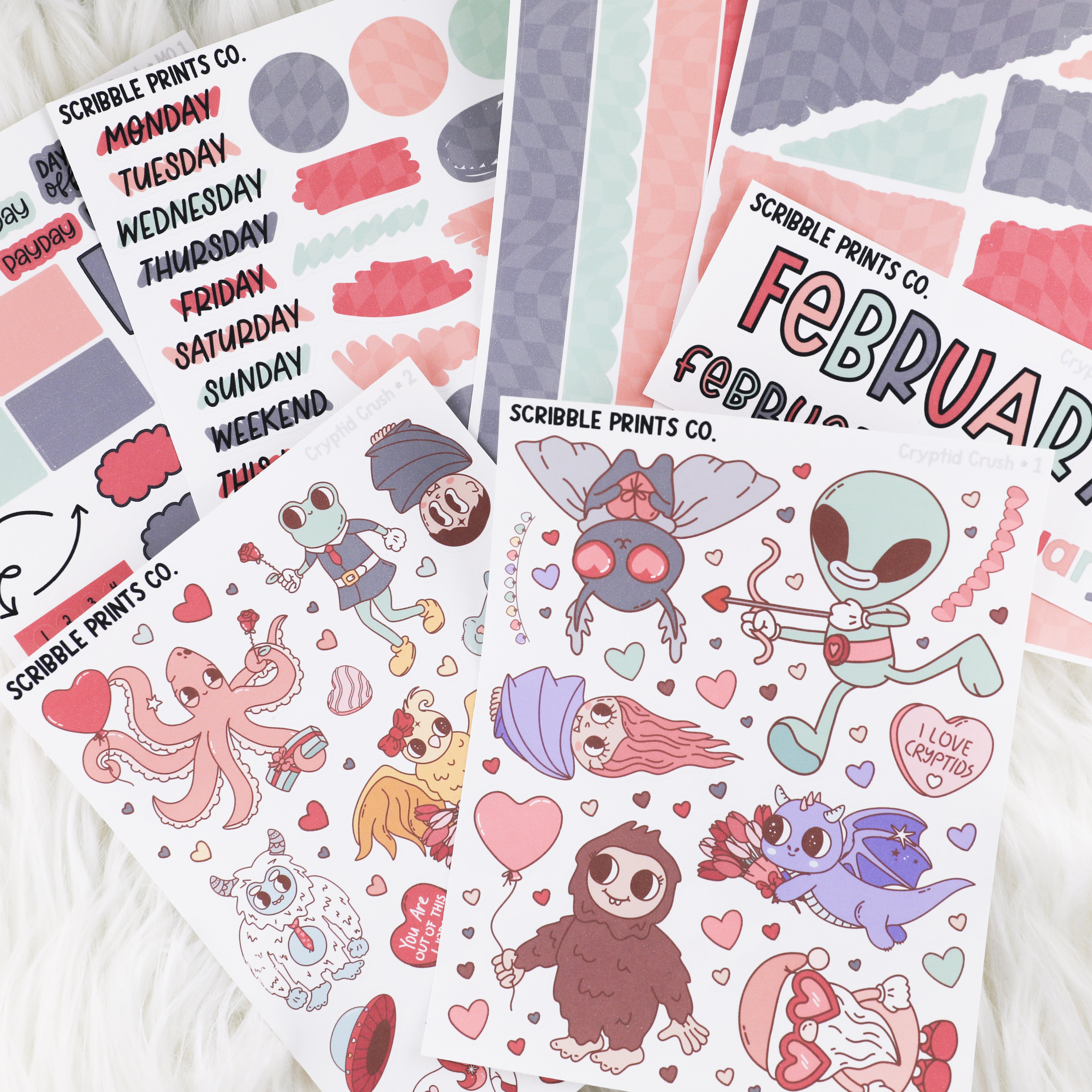 Cryptid Crush // Matte Journal Sticker Collection