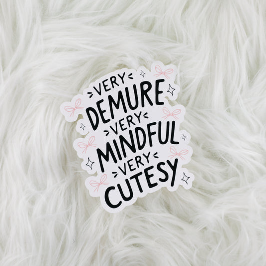 Demure Mindful Cutesy // Large Matte Deco Sticker for Journals