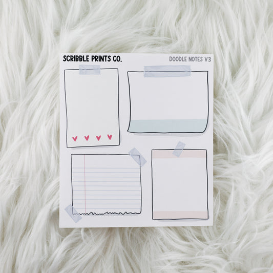 Doodle Notes V3 // Matte Journal Stickers