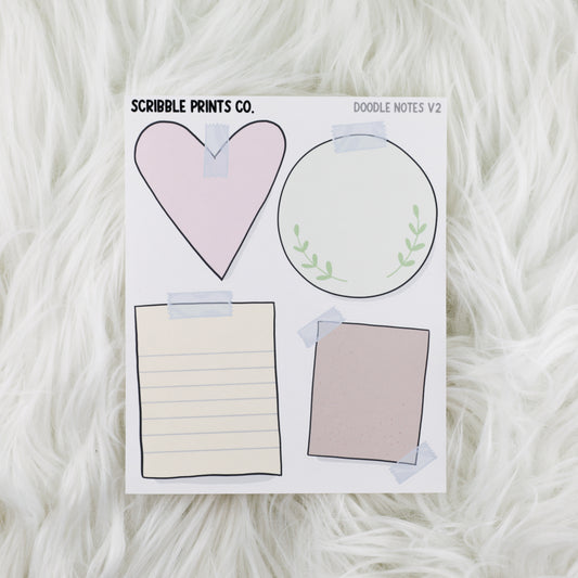 Doodle Notes V2 // Matte Journal Stickers