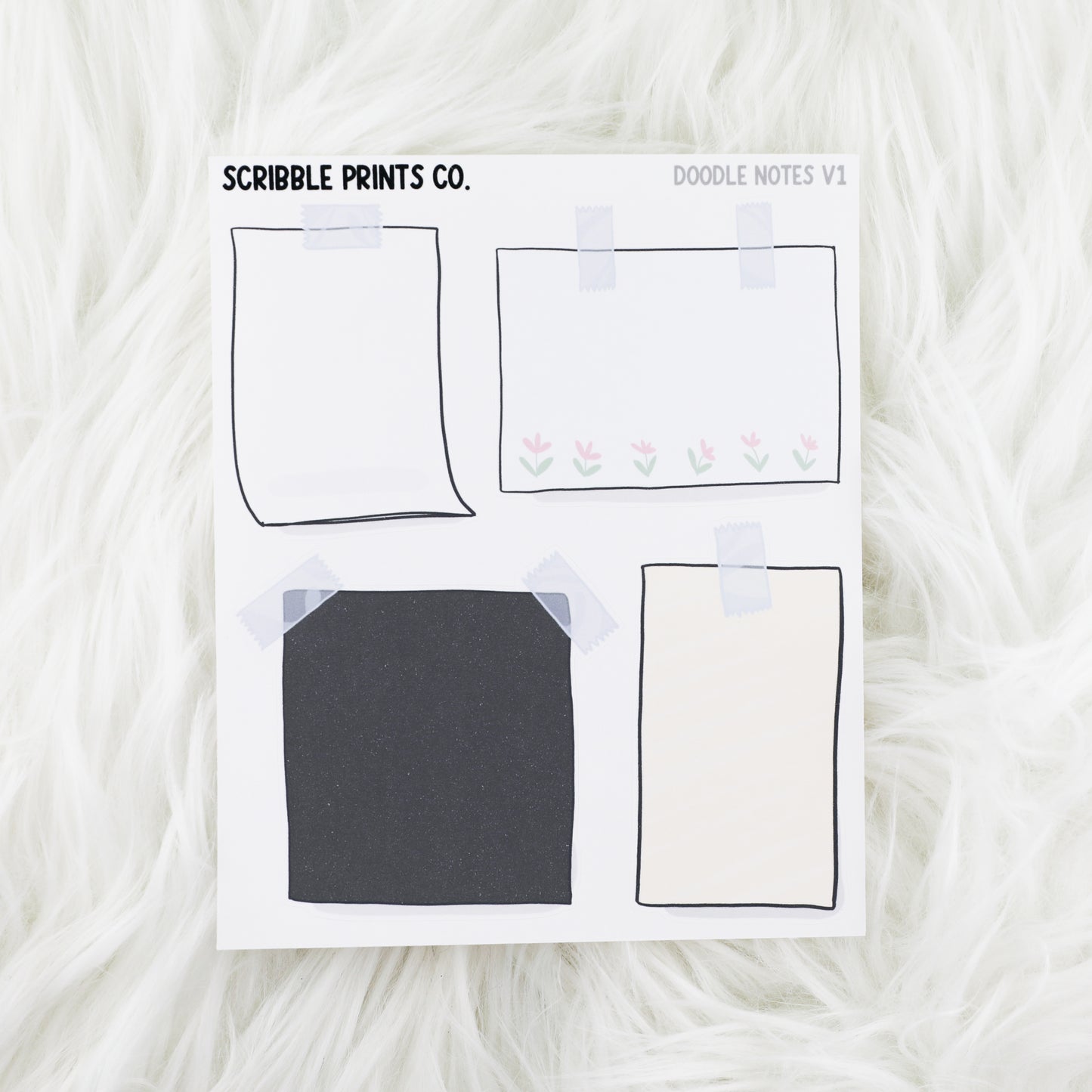 Doodle Notes V1 // Matte Journal Stickers