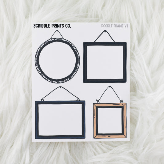 Doodle Frames V1 // Matte Journal Stickers