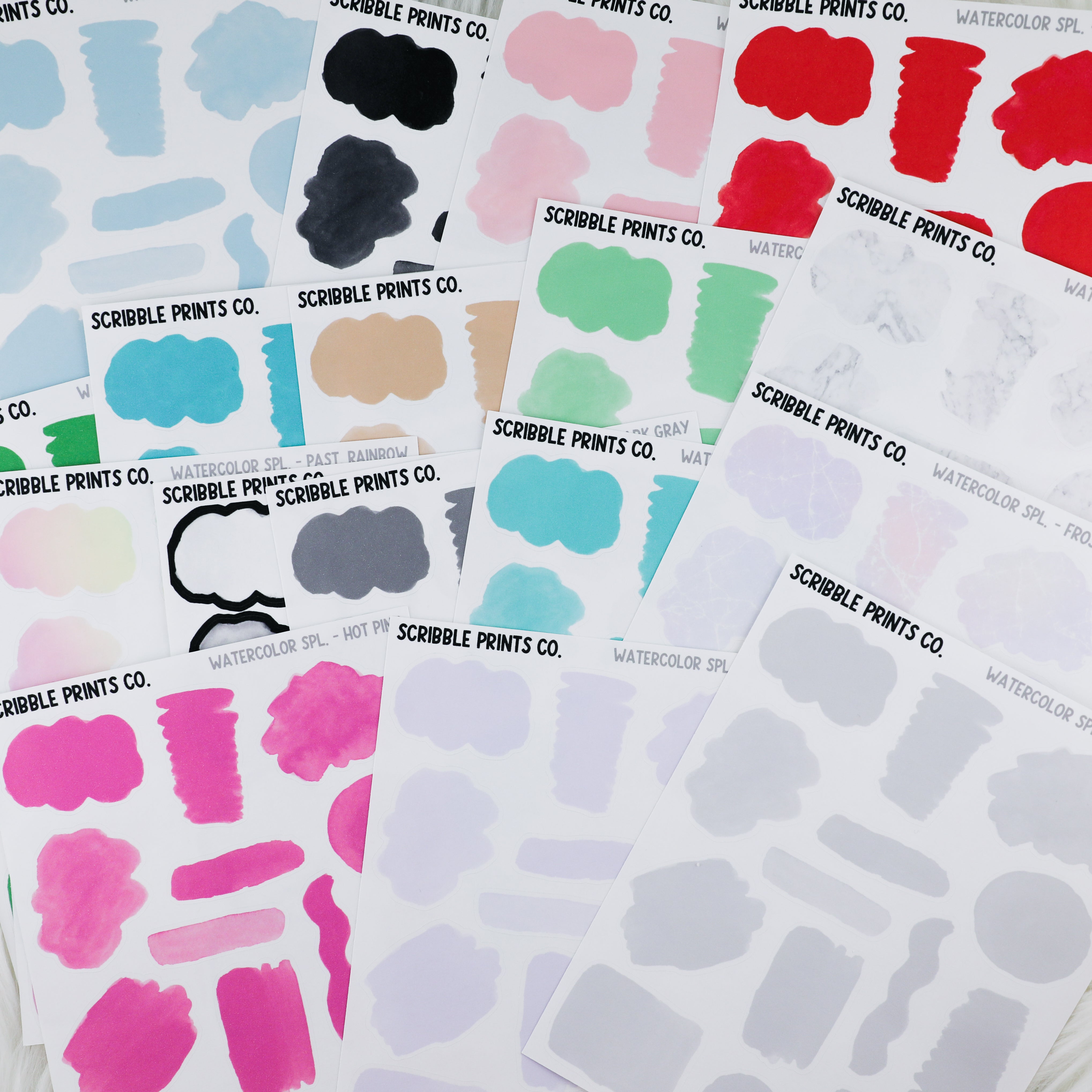 Watercolor Splashes // Matte Reading Journal Stickers