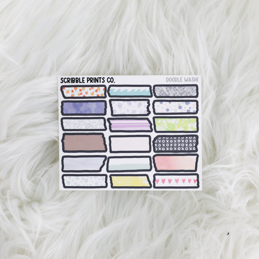 Doodle Washi // Matte Journal Stickers