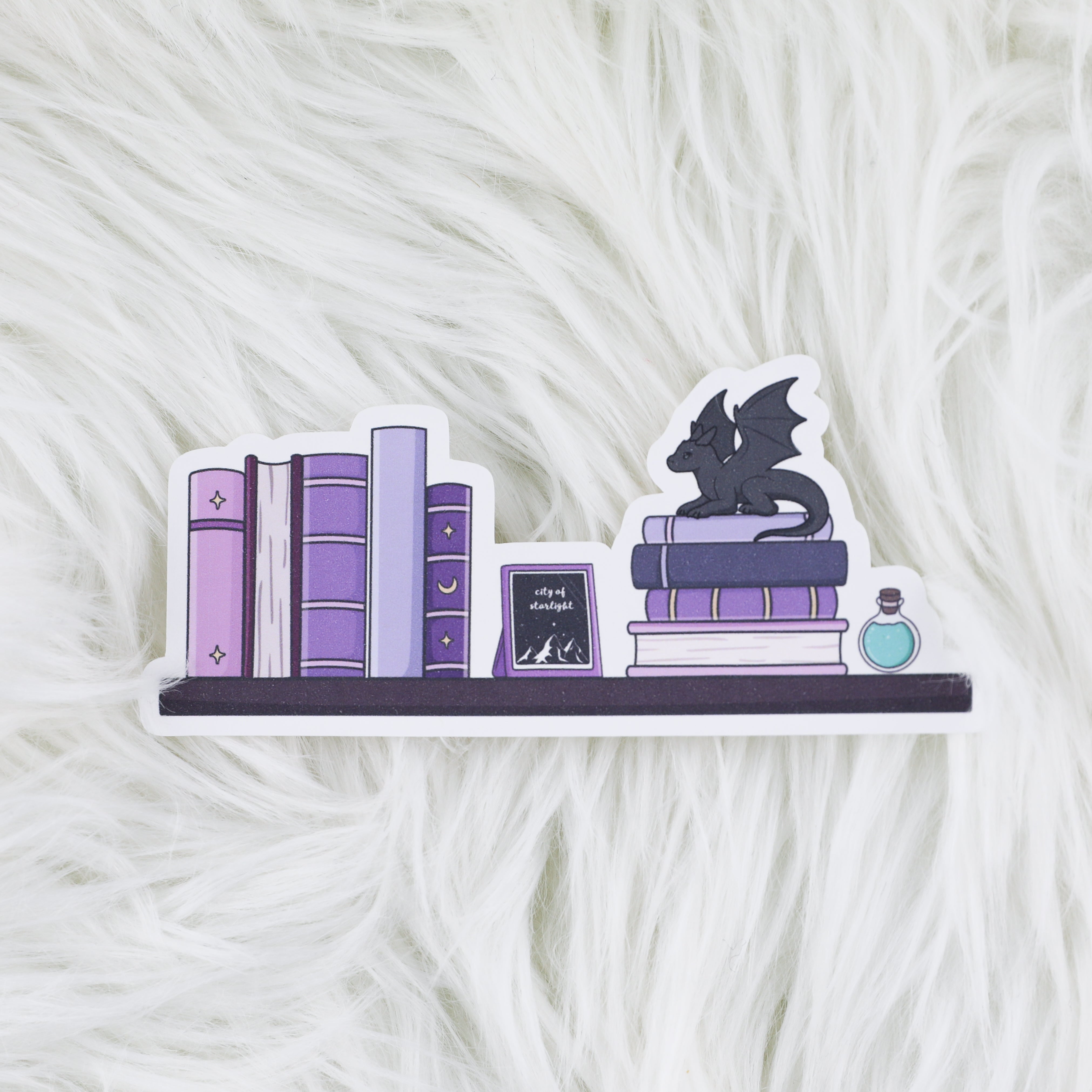 Fantasy Bookshelf // Large Matte Deco Sticker for Journals
