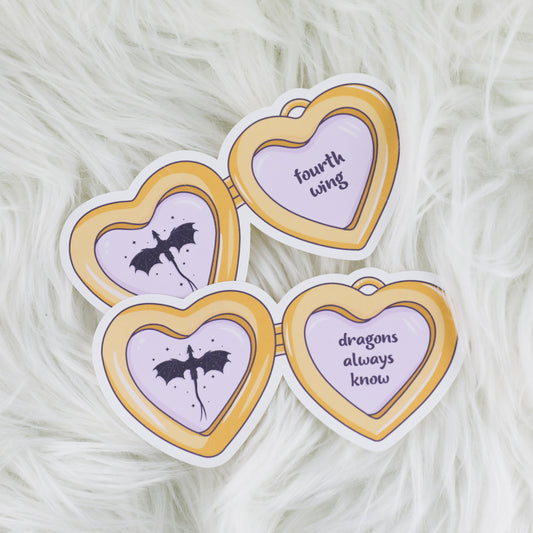 Locket - Fourth Wing // Large Matte Deco Sticker for Journals