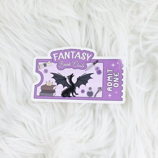 Fantasy Book Club // Large Matte Deco Sticker for Journals