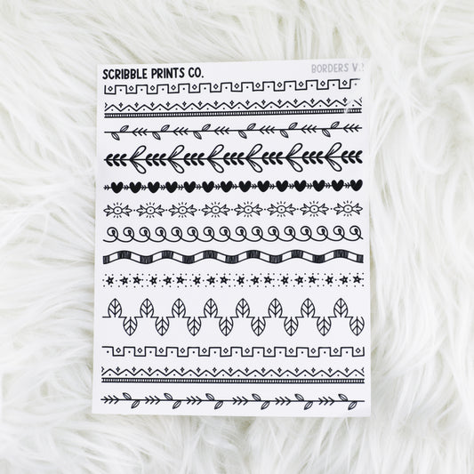 Borders V2 // Matte Journal Stickers