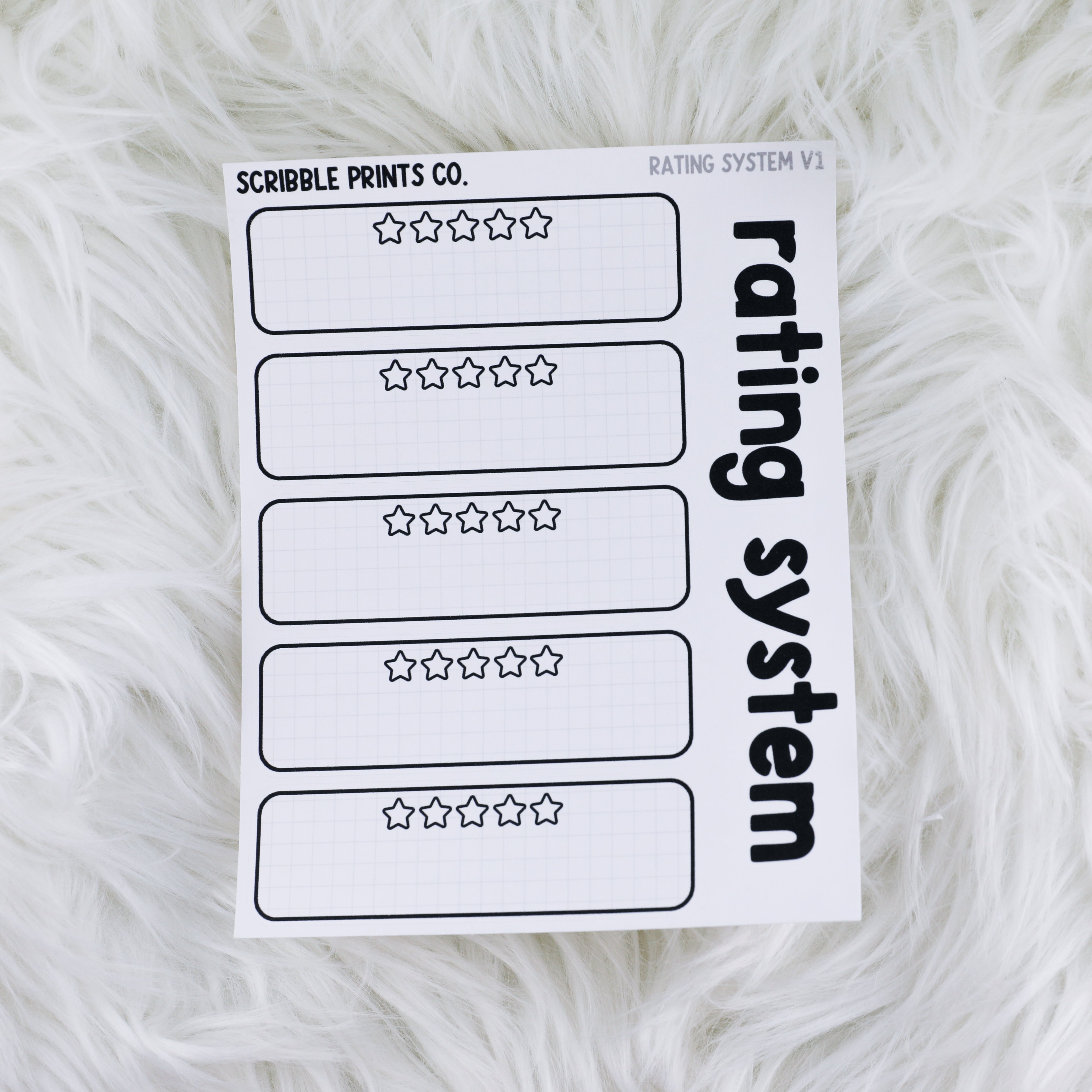 Rating System V1 // Matte Journal Stickers