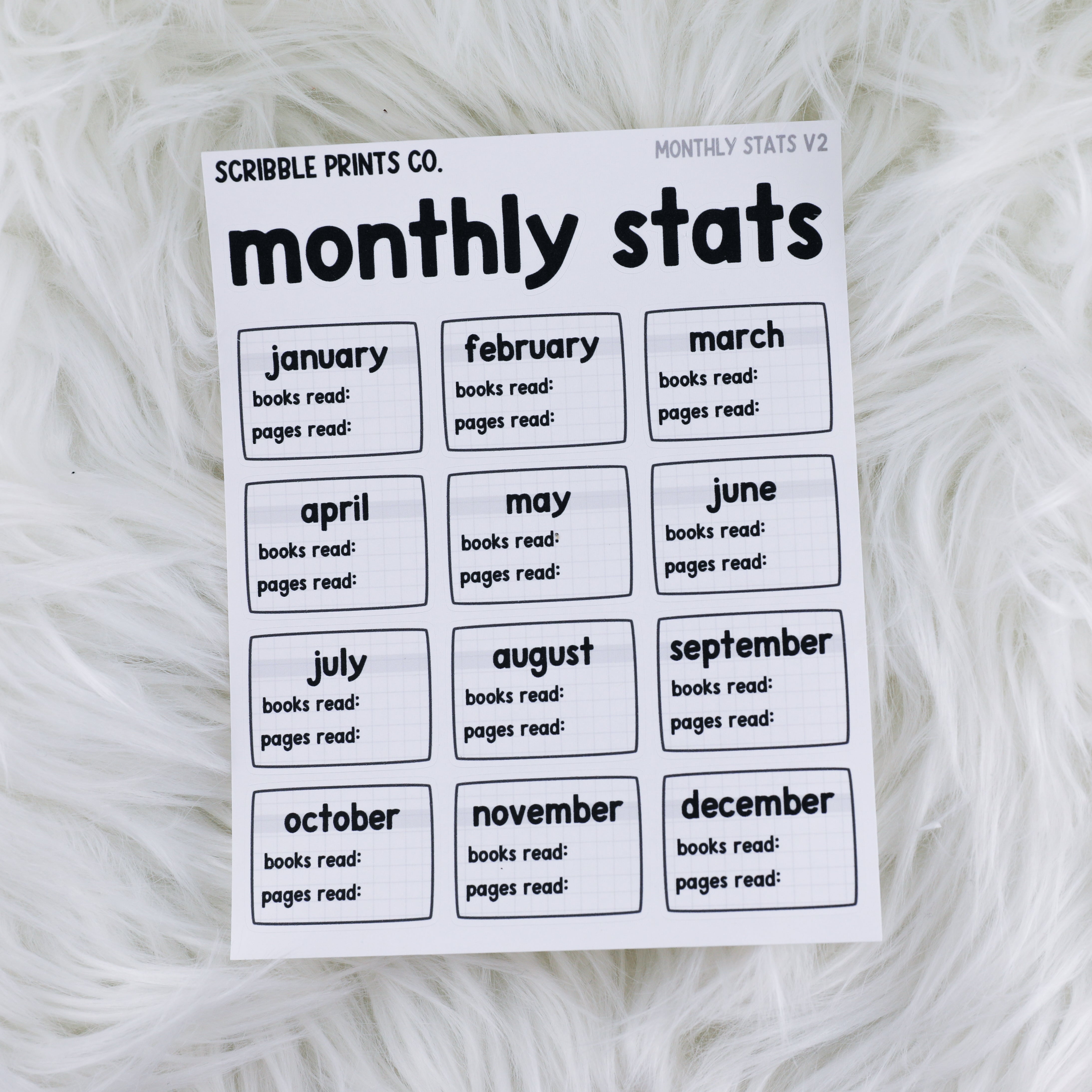Monthly Stats V2 // Matte Journal Stickers